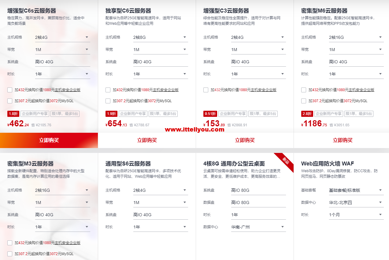 #618年中钜惠#华为云：云耀云服务器35元/年，云服务器4核8G低至358元/年，2核4G4M服务器45元/1年，免备案1核2G服务器99元/1年，完成企业实名认证即抽华为P50