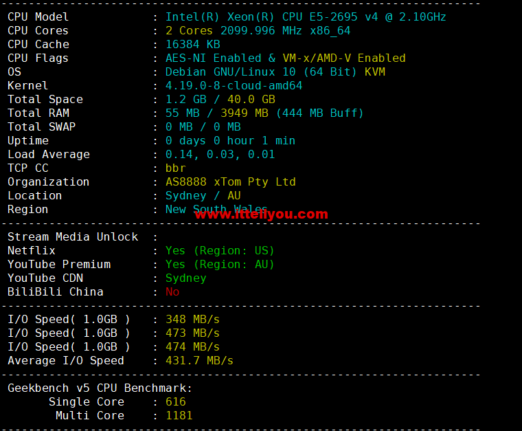 HostKvm：澳大利亚vps，联通9929线路，原生IP，六折优惠，.2/月起，支持windows，简单测评，解锁TikTok