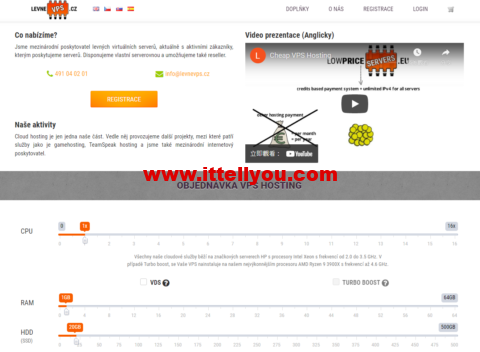 levnevps：捷克vps，1核AMD Ryzen/552M内存/5G硬盘/100Mbps-1Gbp不限流量，/月付€1.17，可按日付款