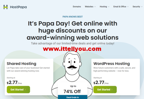 HostPapa：老牌主机商，wordpress和外贸主机推荐，最高74%优惠，低至.55/月