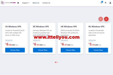 WindowsVPS：美国vps，1核/2G内存/25GB SSD硬盘/不限流量/1Gbps，/月起，可选美国/德国/英国/荷兰机房windows vps