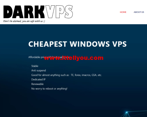 DarkVPS：便宜windows vps，加拿大机房，1核/1GB内存/30GB SSD硬盘/不限流量/100Mbps带宽，/月起