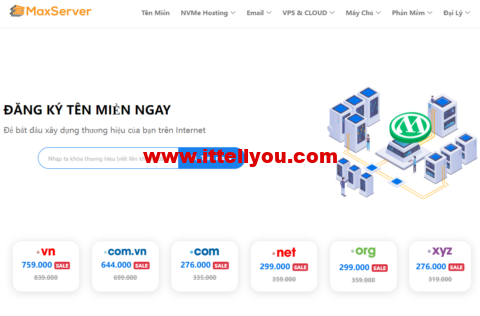 Maxserver：越南河内vps，1核1.25G内存25GBSSD，100Mbps不限流量，月付.3起