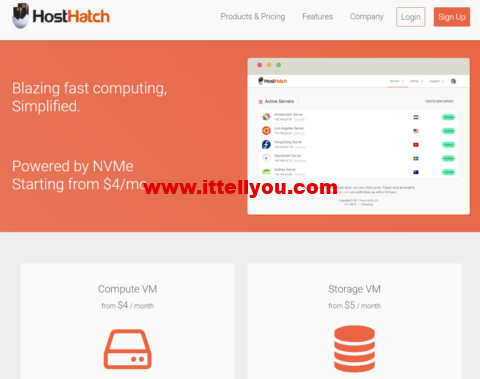 HostHatch：便宜存储VPS，1核/1024MB内存/1000G硬盘/2500G流量/1Gbps带宽， .00/月起，可选美国/欧洲4大机房
