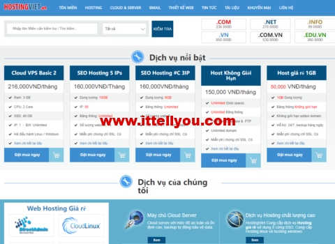 HostingViet：越南VPS，新用户年付7折，150Mbps带宽，不限流量，225元/年，支持Windows