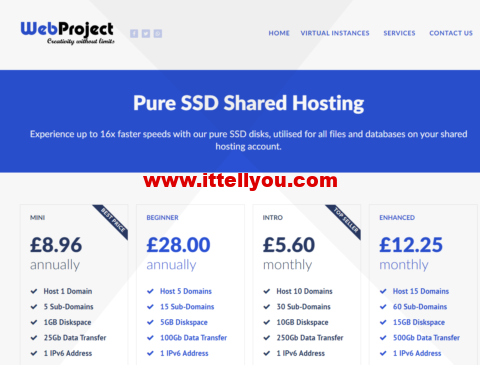web-project：英国vps，2核/2GB内存/20GB SSD/2TB流量/1Gbps带宽，£5.60/月起