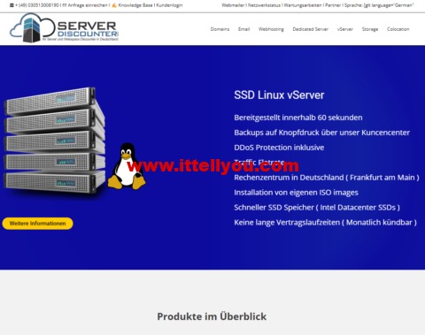 serverdiscounter：德国vps，1核/1GB内存/10GB SSD/不限流量/100Mbps带宽，€1.95/月起
