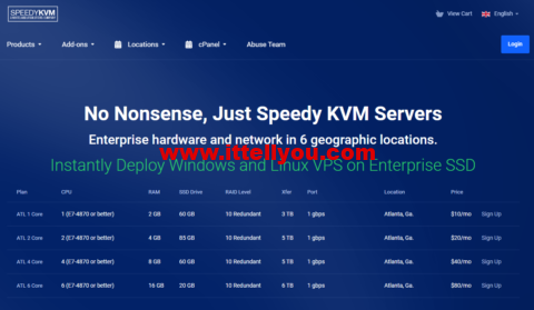 #黑五#SpeedyKVM：美国vps，1核/2GB内存/60GB SSD/3TB流量/1Gbps带宽，/月起，可选洛杉矶/西雅图/达拉斯等机房