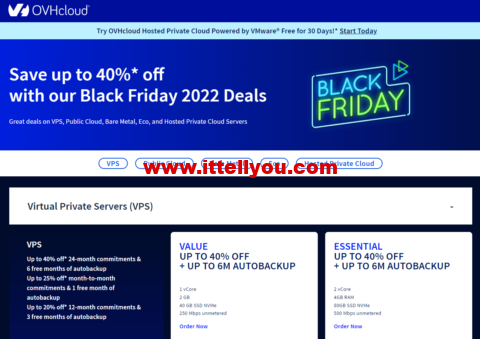 #黑五限时优惠#OVHcloud：高防独立服务器月付18.99美元起，高防VPS月付4.14美元起，公有云赠送200美元券，免费使用30天
