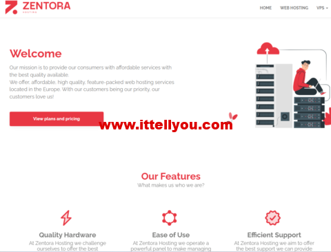 #黑五#Zentora Hosting：德国虚拟主机，首月免费，首年80%优惠，£1.68/年起