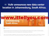 Vultr：新上非洲机房，南非约翰内斯堡数据中心，新用户优惠码，赠送最高$100美金，全球26个数据中心可选，月付2.5美元起，支持按小时计费