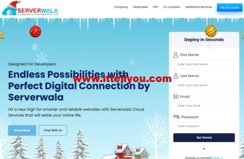 Serverwala：国外VPS，全球40多个机房即时部署，包括美国/中国/香港/韩国/日本等，月付10美元起