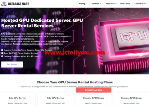 Database Mart：美国达拉斯GPU显卡服务器，GPU-GT710/100Mbps-1Gbps带宽不限流量，月付45美元起