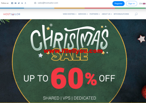 HostSailor：新年优惠，Linux KVM VPS月付5折，年付4折，独立服务器优惠15%