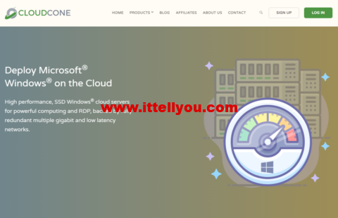 CloudCone：美国Windows云服务器，3核/4G内存/60 GB RAID-10 SSD/3TB流量/1Gbps带宽，.49/月起