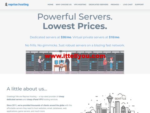 RepriseHosting：西雅图大硬盘独服，L5640/16G内存/240G SSD+8TB HDD/1Gbps带宽，/月