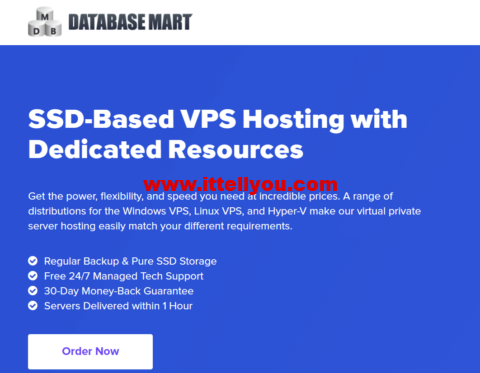 #六月新客5折#Database Mart：美国原生ip vps， 2核/2GB-32GB内存/60GB SSD/不限/100-500Mbps带宽，.99/月起