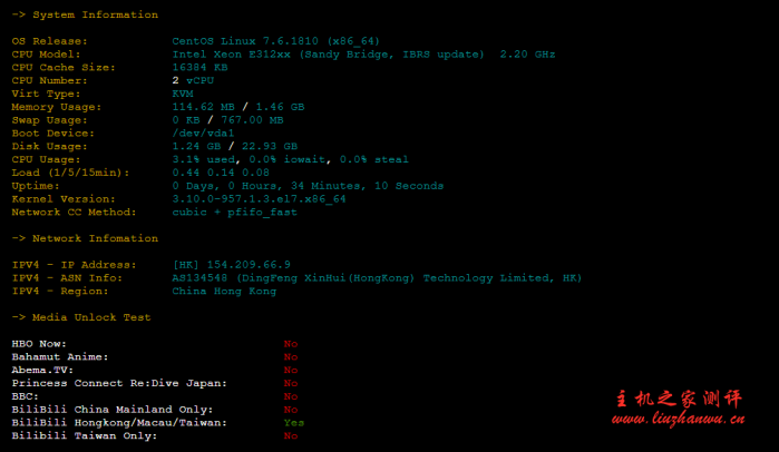 #真实测评#bytedynasty：香港CN2 2核/1.5G/23GSSD/10M带宽/768GB流量，34元每月，建站VPS