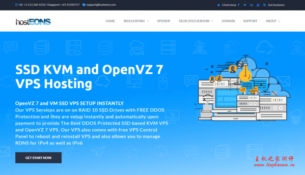 hosteons：不限流量VPS低至.5/年，换IP每次3美元，送Windows+directadmin+Blesta授权+虚拟主机