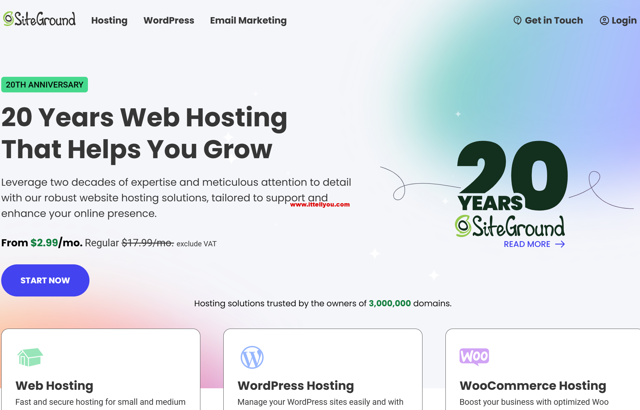 #20周年庆典#SiteGround：稳定博客/外贸主机，免费站点转移/电子邮件/SSL证书/CDN和备份服务等，月付$2.99/年付35.88美元起