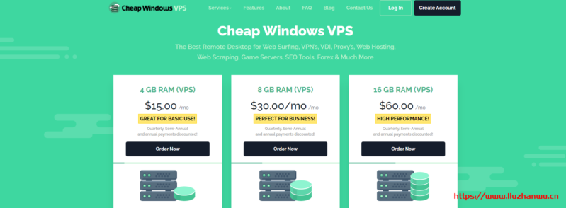 CheapWindowsVPS：/月KVM-4GB内存,50G SSD硬盘,1Gbps不限流量,9个机房