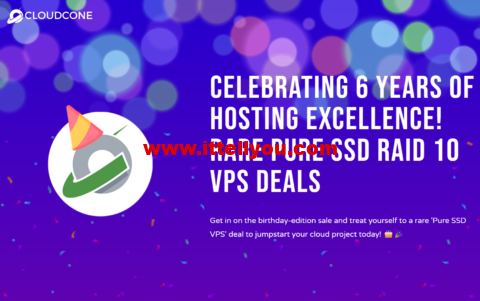#六周年#CloudCone：洛杉矶机房vps，2核/1GB/30G SSD/1TB/1Gbps，/年