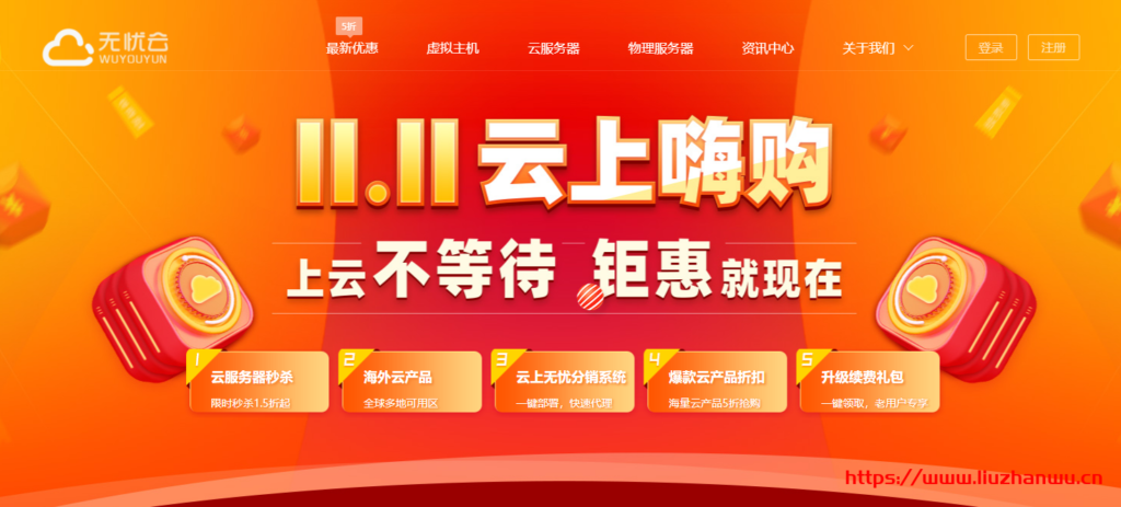 #黑五#无忧云：香港CN2云服务器全线5折优惠，国内100G高防套餐78元/月起