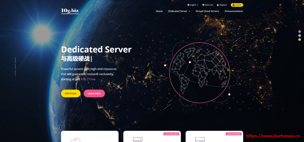 10gbiz：洛杉矶cn2 gia不限流量VPS低至.58/月，洛杉矶200M cn2 gia独立服务器低至0/月