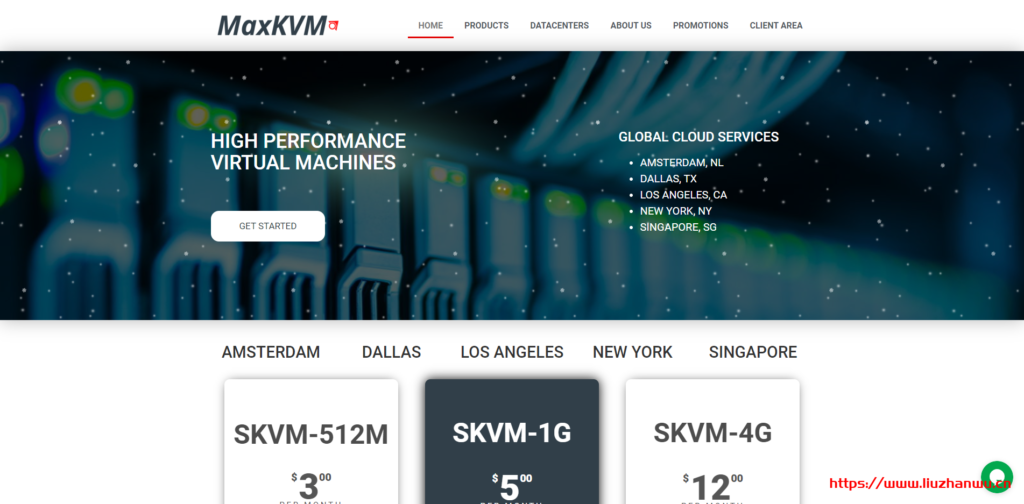 MaxKVM： /年/AMD EPYC/256MB内存/7GB NVMe空间/250GB流量/1Gbps端口/KVM/洛杉矶/纽约/达拉斯/荷兰