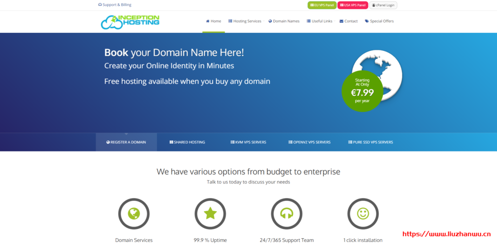 inceptionhosting：€15/年，英国VPS，1G内存/2核(e3-1270v6)/30gNVMe/1T流量，免费DirectAdmin授权