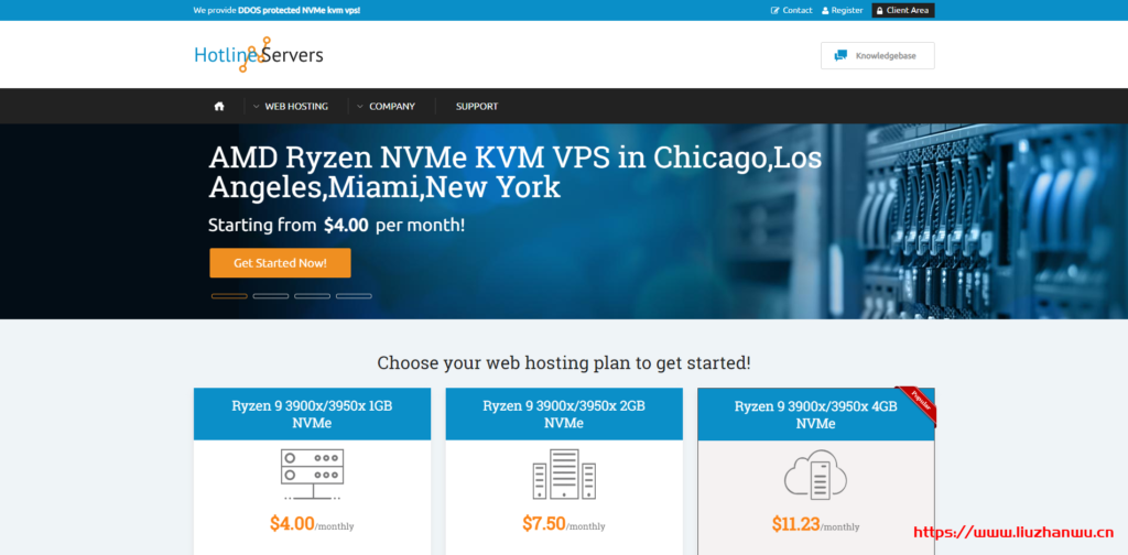 hotlineservers：/月/2核/512MB内存/500GB空间/5TB流量/1Gbps端口/KVM/洛杉矶/芝加哥/纽约/迈阿密