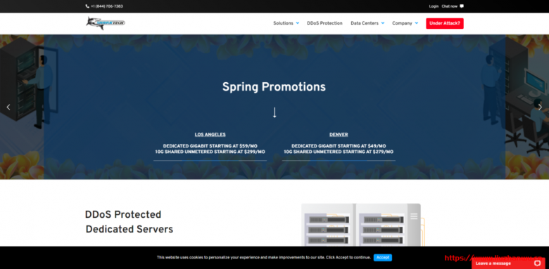 Sharktech：鲨鱼机房1Gbps无限流量服务器丹佛$49/月起,洛杉矶$59/月起