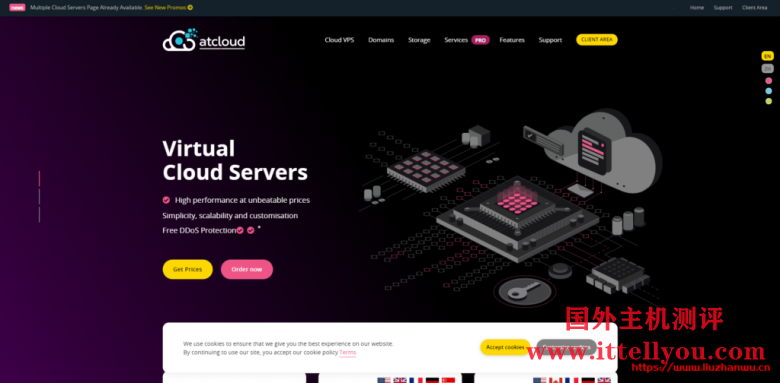 ATCLOUD：.5/月/2核/1GB内存/1TB空间/不限流量/1Gbps端口/KVM/美国/加拿大/法国/英国
