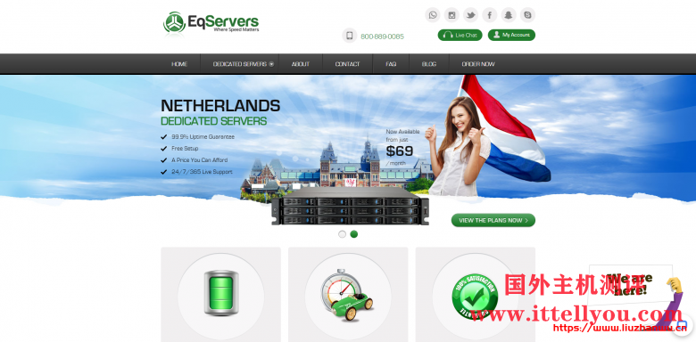 Eqservers：/月/E3-1230/32GB内存/8TB硬盘/30TB流量/1Gbps带宽/弗吉尼亚/达拉斯/荷兰