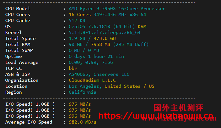 Ceraus：AMD+NVMe高性能大硬盘VPS，200Mbps不限流量，附测评数据