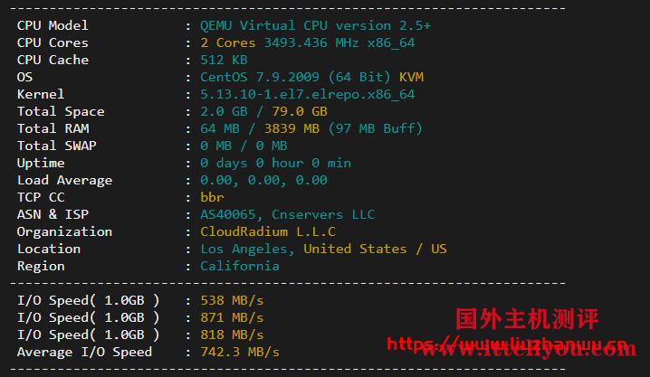 cloudpowerall：1核/2G/40G NVMe/2000G/10Mbps/洛杉矶三网CN2 GIA/月付.99 新出特价套餐，附测评