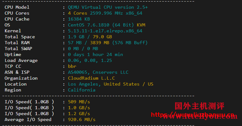 cloudpowerall：洛杉矶回程100M AS9929线路，月付4..99刀，简单测评