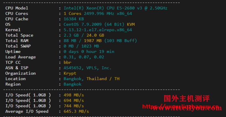 ion cloud：新加坡数据中心CN2 GIA网络云服务器简单测评