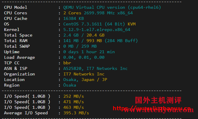 搬瓦工日本VPS：大阪软银机房 Japan Equinix Osaka Softbank OS1 IDC（JPOS_1），简单测评