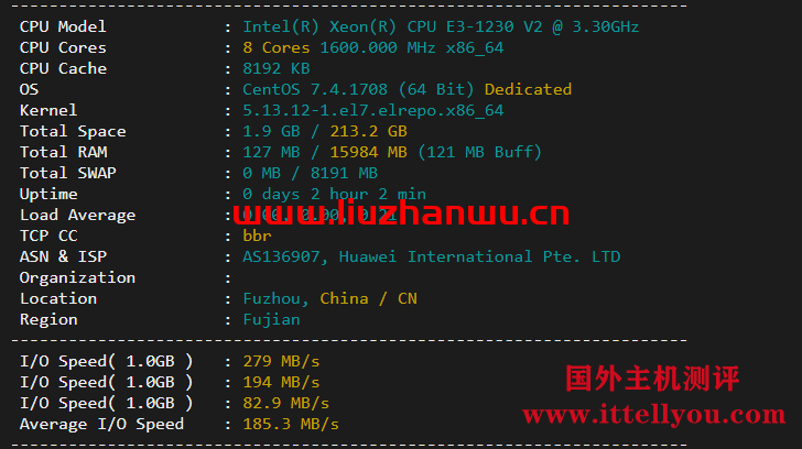 数脉科技：香港华为云专线，月付315元，附简单测评