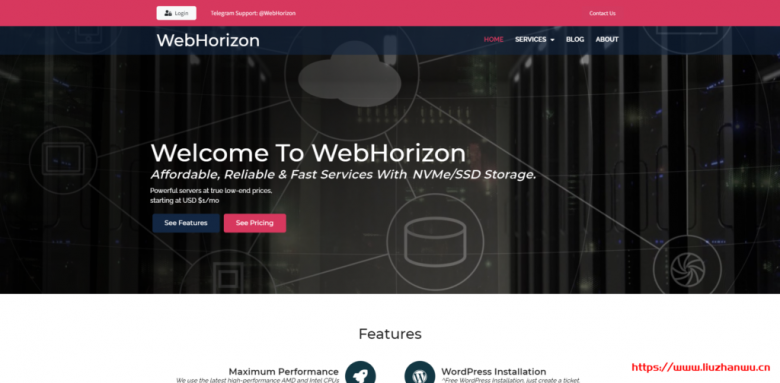 WebHorizon：.56/年-256MB/5G SSD/200GB/日本VPS