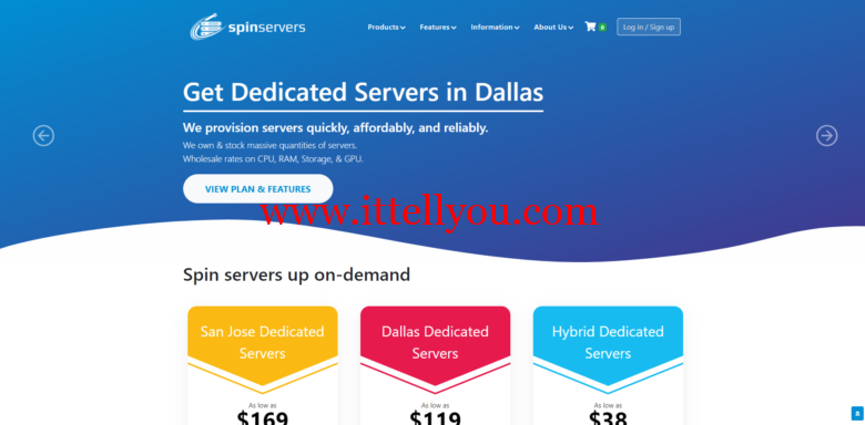 SpinServers：美国达拉斯四路E5高配置独立服务器9/月（E5-4640 v2*4，768G大内存）