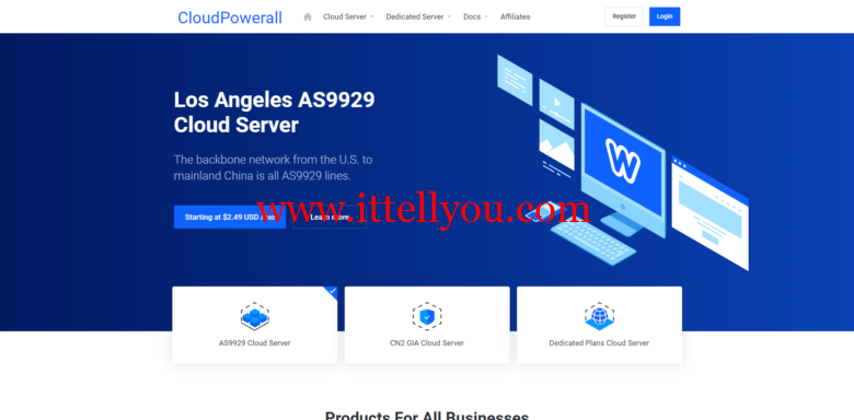 CloudPowerall：洛杉矶CN2 GIA云服务器.99/年起，洛杉矶联通高级版(AS9929).99/月起