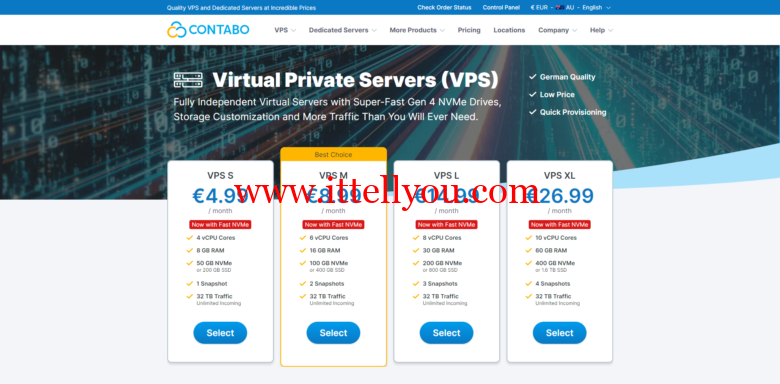 #黑五#Contabo：美国机房vps/vds/独立服务器，免机房附加费、免设置费，额外添加NVMe享5折