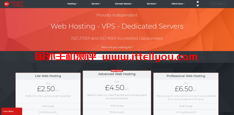 Stratagem：英国vps，2核/2GB内存/30GB SSD硬盘/10TB流量/1Gbps端口，£30/年
