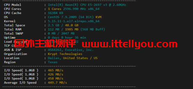 iON：美国便宜vps，达拉斯机房，1核/2G内存/50G SSD硬盘/2TB流量/1G端口，月付起，简单测评