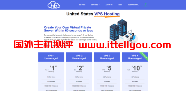 HBHosting：美国堪萨斯机房，1核/512MB内存/50GB SSD硬盘/500GB流量/1Gbps端口，.25/月
