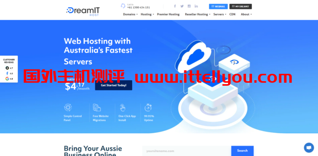 DreamHost：澳大利亚vps，6折优惠，1核/2G/50G Nvme硬盘/1TB流量，月付.97起