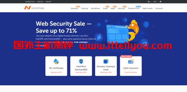 Namecheap：SSL证书17%优惠，5年付仅需29.95美金