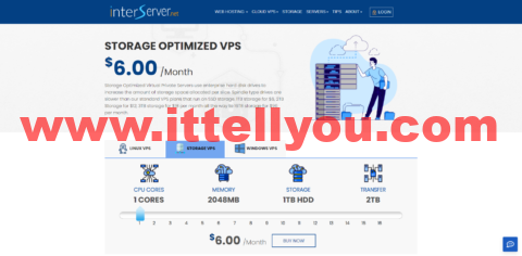 InterServer：美国大硬盘vps，1核/2GB内存/1TB硬盘/2TB流量/1Gbps端口，.8/月起，洛杉矶/纽约/新泽西机房等
